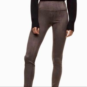 Wilfred Daria Vegan Suede Taupe Leggings